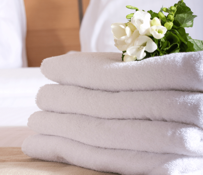 Fresh hotel towels