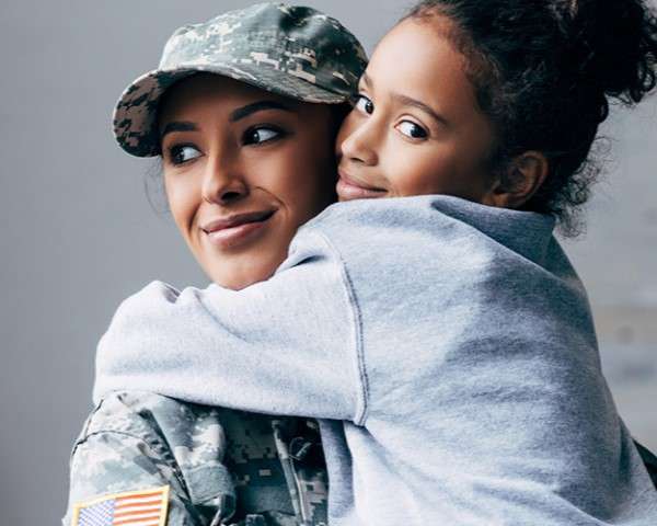 Military mother and daughter
